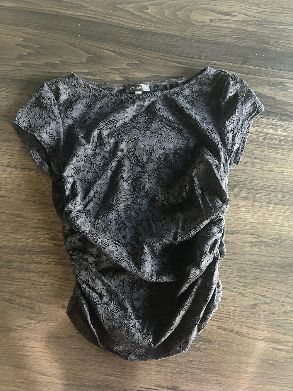 Dynamite Black Lace Short-Sleeve Top